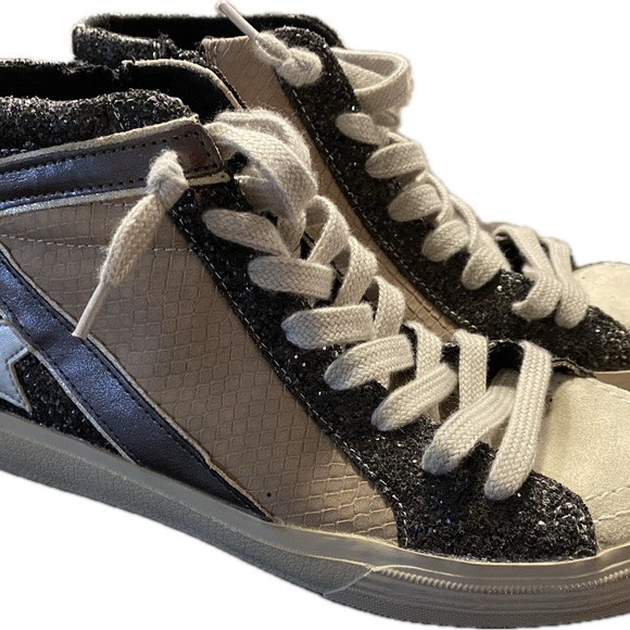 SHU SHOP ROXANNE BLACK GLITTER SNEAKERS - Picture 3 of 6
